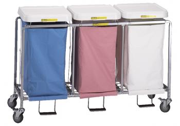 Triple Easy Access Laundry Hamper w/ Foot Pedal - 676